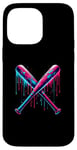 iPhone 14 Pro Max Cross Baseball Bat with SprinklesDrip Sports Player Softball Case