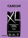 CANSON XL Marker 70gsm A4 Paper, Very Smooth, Pad Glued Short Side, 100