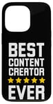 Coque pour iPhone 13 Pro Best Content Creator Ever Funny influencers blague 5 étoiles