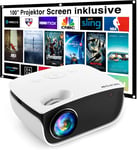 Mini Projecteur, Projecteur Portable Pour Téléphone Portable, Projecteur Portable Hd 8500 Lux 1080P, Compatible Avec Iphone/Android/Tablette/Hdmi/Clé Tv/Usb