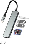 Hub USB C(6en1) Adaptateur Type C vers HDMI USB OTG 3.0 Macbook Lecteur Carte SD Micro SD Multiport Thunderbolt Clé USB-A Connecteur pour IPad Charge pour IPhone16 15 Dock Station Externe Ac.[S257]