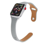 Apple Watch Series 5 40mm aitoa nahkaa oleva ranneke - Harmaa Hopea/Harmaa