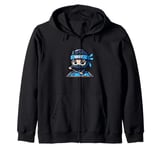 Pool Ninja Billiards Player Playing Billiard Ninja Zip Hoodie