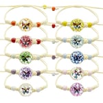 Cosswe Bracelets d'amitié pour filles, bracelets d'amitié tressés - Bracelet d'amitié réglable - Fleurs colorées - Arbre de vie - Bracelet tissé à la main pour femmes et adolescentes, chanvre, corde