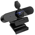 QHD Webcam 2K with Microphone for Desktop, 1080P HD Web Camera USB 2.0 Plug and Play, 110° Wide Angle, Autofocus Computer Camera for Video Calling, Conferencing, Zoom, Skype, Streaming Online Class