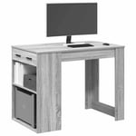 Desk with Drawer and Shelf Grey Sonoma 102x62x77.5 cm Engineered Wood vidaXL