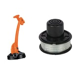 BLACK+DECKER Coupe-Bordures Filaire 350W, Coupe-Bordures Electrique 25 cm avec 2 Poignées & Bobine de Rechange pour Coupe-Bordures, 6 m de Fil en Nylon Transparent et Résistant, Fil de ⌀1,5 mm