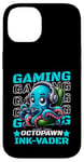 Coque pour iPhone 14 Graphique de jeu vidéo pieuvre pour hommes, garçons, femmes, enfants