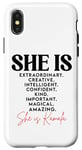 Coque pour iPhone X/XS Elle est Kamala Black Woman Melanin Queen Sista Faits sur les femmes