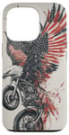 Coque pour iPhone 13 Pro Fierce Eagle Roue Moto Biker Patriotisme