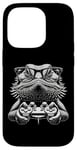 Coque pour iPhone 14 Pro Lunettes Nerdy Dragon Barbu Amusant Gamer