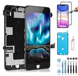 Mobilevie Ecran Complet pour iPhone 8 Plus Noir: LCD Retina + Vitre Tactile Tout Assemblé sur châssis