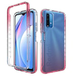 Yhteensopiva Xiaomi Redmi 9t/9 Power Case läpinäkyvän gradienttivärin iskunkestävän TPU-suojuksen kanssa - punainen