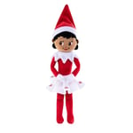 Elf on the Shelf Plushee Pal Snugglers - Cuddly, Cute and Adorable Girl Elf with Brown Eyes: 12" Premium Plush Christmas Teddy Toy Elf (Black/Dark tone)