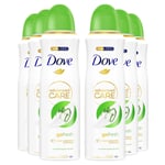 Dove Womens Advanced Care Antiperspirant Deodorant Spray Cucumber & Green Tea, 200 ml, 6 Pack Lace - One Size