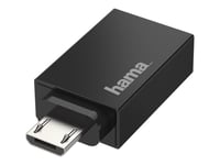 Hama - Usb-Adapter - Micro-Usb Type A (Hann) Til Usb-Type A (Hunn) - Usb 2.0 Otg - Svart