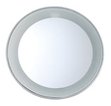 TWEEZERMAN Miroir cosmétique avec éclairage (grossissement 15x, lumière LED, miroir de courtoisie avec ventouses, 9 cm de diamètre), argent