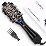 One-Step Brosse Soufflante, PARWIN PRO BEAUTY Brosse Seche Cheveux, Brosse Coiffante Ovale 4 en 1, Soins Ioniques, Brosse Chauffante Brushing, Sécher, Lisser, Volumiser, Coiffer, 1000 Watts, Noir