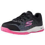 Skechers Femme Viper Court Pickleball Basket, Black Synthetic Mesh Pink Trim, 39.5 EU