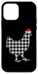 Coque pour iPhone 12 mini Chemise de Noël poulet noir et blanc Buffalo Plaid Pyjama