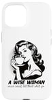 Coque pour iPhone 15 Café humoristique rétro sage femme avec citation inspirante esthétique