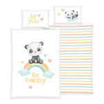 babybest®Flanell sängkläder regnbåge panda 100 x 135cm