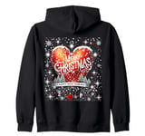 Merry Christmas & Happy New Year 2025 Cozy Red Heart Holiday Zip Hoodie