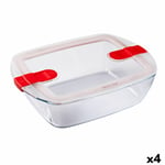 Hermetisk matlåda Pyrex Cook & Heat 2,5 L Transparent Glas (4 antal)