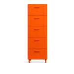 Relief - Relief Chest of Drawers Tall Legs Orange - Lipastot - TAF Studio - Oranssi - Metalli/Puu