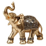 Elefant Guld Staty Prydnad Skulptur Konst Hem