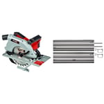 Einhell Scie circulaire portative TE-CS 190/1 (1500 W, 5 500 tours/min, réglage sans outil, large poignée en arceau,système de blocage de l’arbre, lame aux carbures de tungstène) + Rail de guidage