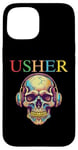 iPhone 15 USHER Vintage Hiphop Music skull Headphone Vintage Design Case