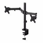 Fully Adjustable Double Monitor Bracket Dual Arm Desk Stand