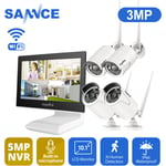 ANNKE Système de caméra de sécurité NVR LCD 4 canaux 5 MP Super HD sans fil 10,1" Caméras WiFi 3 MP Vision nocturne Extérieure/Intérieure étanche