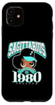 iPhone 11 Sagittarius 1980 Turquoise Birthday Afro Zodiac Queen Case