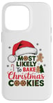 Coque pour iPhone 14 Pro Max Plus susceptible de soutenir les cookies de Noël drôles de vacances de Noël