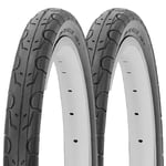 2x Bicycle 700 x 35c BLACK Glide Hybrid Mountain Bike Cycle BMX MTB Wired TYREs