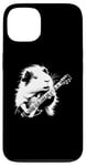 Coque pour iPhone 13 Cochon d'Inde jouant de la guitare électrique Rock Star Guitarist