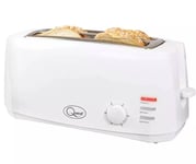 Quest 35049 4 Slice Toaster White - Extra Wide Long Slots for Crumpets