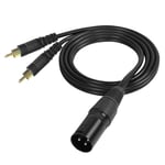 Câble séparateur 3 broches xlr à 2 rca y, double prise rca déséquilibrée vers connecteur de câble audio xlr pour mélangeur de micro à condensateur de haut-parleur amp-1m (3Pin XLR Male)