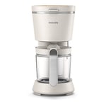 Philips Cafetière filtre - Édition Eco Conscious, Pichet en Verre de 1.2 L, Jusqu'à 15 Tasses, Fabriquée à Partir d'Huile de Cuisson Usagée, Blanc Soyeux Mat (HD5120/00)