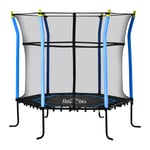 HOMCOM 5.4FT Kids Trampoline With Enclosure Indoor Outdoor for 3-10 Years Blue