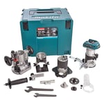 MAKITA MACHINES Affleureuse DRT50ZJX3 - 18V Ø 8mm avec kit d'accessoires