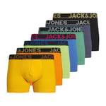 JACK & JONES Men's Jacbill Solid Trunks 7 Pack Boxer Shorts, Electric Blue Lemonade/Pack:Orange Pepper-Jasmine Green-Gold Fusion-Black-Vintage Indigo-Bottle Green, S