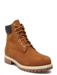 Timberland Premium 6 Inch Lace Up Waterproof Boot Dark Wheat Nubuck Snörade Stövlar Brown Timberland