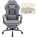 Woltu - Chaise Gaming, Fauteuil Gaming, Chaise Ergonomique, avec Coussin à Ressorts Ensachés, Appui-tête, Support Lombaire, Repose-Pieds, Tissu