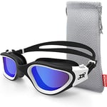 ZIONOR Lunettes de natation polarisées pour homme et femme [mise à niveau], G1 Lunettes de natation avec miroir/lentille fumée, protection UV, anti-brouillard, sangle réglable, confort professionnel,