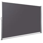 Paravent retractable avec housse de protection 1.4x3m Gris