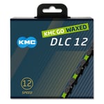 KMC DLC12 Black/Apple Green Waxed 126L chain