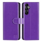 32nd Book Wallet PU Leather Case Cover with 2 X Screen Protectors for Samsung Galaxy S24, Flip Case With RFID Blocking Card Slots, Magnetic Closure and Built In Stand - Purple